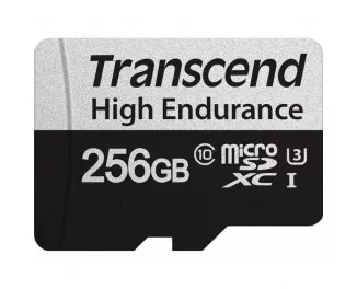 Карта памяти microSD 256Gb Transcend High Endurance class 10 UHS-I U3 + SD адаптер (TS256GUSD350V)