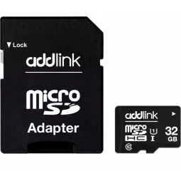 Карта памяти microSD 32Gb AddLink class 10 UHS-I U1 + SD адаптер (ad32GBMSH310A)