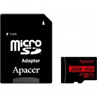 Карта памяти microSD 32Gb Apacer class 10 V10 A1 + SD adapter (AP32GMCSH10UB-R)