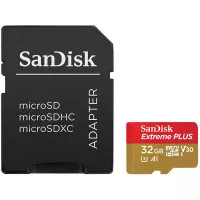 Карта памяти microSD 32Gb SanDisk Extreme Plus + SD адаптер (SDSQXBG-032G-GN6MA)