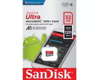Карта пам'яті microSD 32Gb SanDisk Ultra class 10 UHS-I A1 (SDSQUA4-032G-GN6MN)