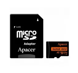 Карта памяти microSD 512Gb Apacer class 10 UHS-I U3 + SD адаптер (AP512GMCSX10U8-R)