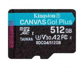 Карта памяти microSD 512Gb Kingston Canvas Go! Plus сlass 10 UHS-I U3 V30 A2 (SDCG4/512GBSP)