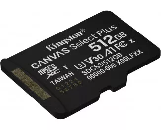 Карта пам'яті microSD 512Gb Kingston Canvas Select Plus C10 UHS-1 U3 A1 V30 (SDCS3/512GBSP)