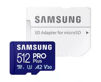 Карта пам'яті microSD 512GB Samsung Pro Plus 10 UHS-I V30 U3 A2 + SD-adapter (MB-MD512SA/EU)