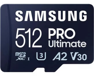 Карта памяти microSD 512Gb Samsung PRO Ultimate UHS-I U3 V30 A2 + SD адаптер (MB-MY512SA/WW)