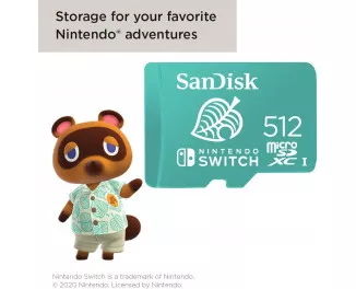 Карта пам'яті microSD 512Gb SanDisk for Nintendo Switch (SDSQXAO-512G-GNCZN)