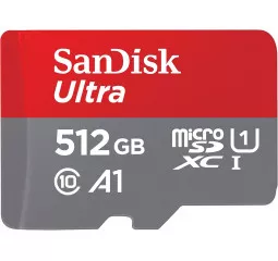Карта пам'яті microSD 512Gb SanDisk Ultra A1 class 10 + SD адаптер (SDSQUAC-512G-GN6MN)