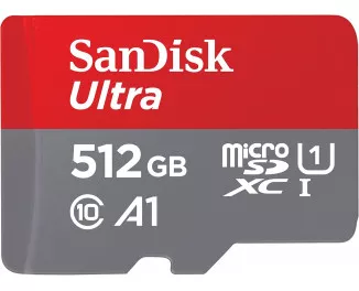 Карта пам'яті microSD 512Gb SanDisk Ultra A1 class 10 + SD адаптер (SDSQUAC-512G-GN6MN)