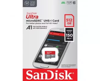 Карта памяти microSD 512Gb SanDisk Ultra A1 class 10 + SD адаптер (SDSQUAC-512G-GN6MN)