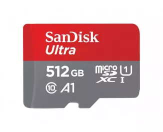 Карта пам'яті microSD 512Gb SanDisk Ultra class 10 A1 + SD адаптер (SDSQUAC-512G-GN6MA)