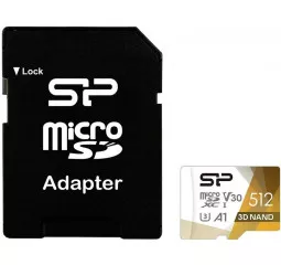 Карта памяти MicroSD 512Gb Silicon Power SuperiorProColor + SD адаптер U3 A1 V30 (SP512GBSTXDU3V20AB)