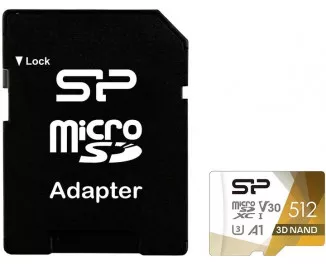 Карта пам'яті MicroSD 512Gb Silicon Power SuperiorProColor + SD адаптер U3 A1 V30 (SP512GBSTXDU3V20AB)
