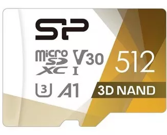 Карта памяти MicroSD 512Gb Silicon Power SuperiorProColor + SD адаптер U3 A1 V30 (SP512GBSTXDU3V20AB)