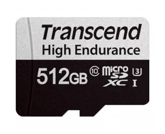 Карта памяти microSD 512Gb Transcend High Endurance class 10 UHS-I U3 + SD адаптер (TS512GUSD350V)