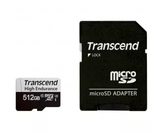 Карта памяти microSD 512Gb Transcend High Endurance class 10 UHS-I U3 + SD адаптер (TS512GUSD350V)
