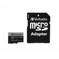 Карта памяти microSD 512Gb Verbatim PRO class 10 UHS-III + SD адаптер (47046)