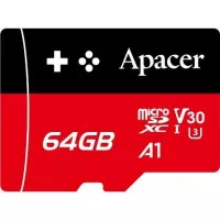 Карта пам'яті microSD 64Gb Apacer C10 UHS-I U3 A1 (AP64GMCSX10U7-RAGC)
