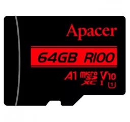 Карта пам'яті microSD 64Gb Apacer class 10 V10 A1 UHS-1 (AP64GMCSX10UB-RA)