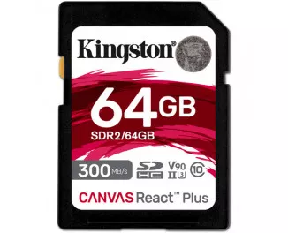 Карта памяти microSD 64Gb Kingston Canvas React Plus class 10 UHS-II U3 (SDR2/64GB)