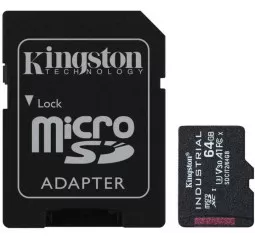 Карта памяти microSD 64Gb Kingston Industrial class 10 UHS-I V30 A1 + SD адаптер (SDCIT2/64GB)