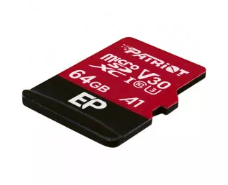 Карта памяти microSD 64Gb Patriot EP Series UHS-I U3 V30 A1 EP + SD адаптер (PEF64GEP31MCX)
