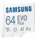 Карта пам'яті microSD 64Gb Samsung EVO Plus Class 10 UHS-I U3 V10 A1 + SD адаптер (MB-MC64KA/EU)