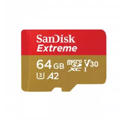 Карта памяти microSD 64Gb SanDisk Extreme For Mobile Gaming UHS-I U3 V30 A2 (SDSQXAH-064G-GN6GN)