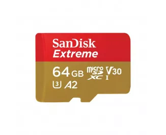 Карта памяти microSD 64Gb SanDisk Extreme For Mobile Gaming UHS-I U3 V30 A2 (SDSQXAH-064G-GN6GN)