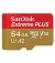 Карта памяти microSD 64Gb SanDisk Extreme Plus + SD адаптер (SDSQXBU-064G-GN6MA)