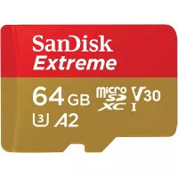Карта памяти microSD 64Gb SanDisk Extreme + SD адаптер (SDSQXAH-064G-GN6MA)