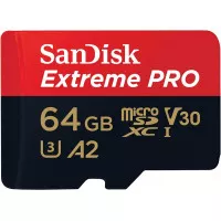 Карта пам'яті microSD 64Gb SanDisk Extreme Pro V30 class 10 UHS-I U3 + SD адаптер (SDSQXCU-064G-GN6MA)