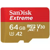 Карта памяти microSD 64Gb SanDisk Extreme UHS-I U3 V30 A2 (SDSQXAH-064G-GN6MN)