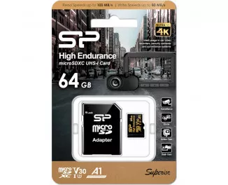Карта пам'яті microSD 64Gb Silicon Power Gold Endurance C10 A1 UHS-I + SD adapter (SP064GBSTXDV3V1HSP)