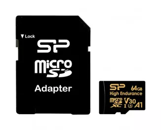 Карта пам'яті microSD 64Gb Silicon Power Gold Endurance C10 A1 UHS-I + SD adapter (SP064GBSTXDV3V1HSP)