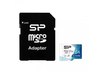 Карта памяти microSD 64Gb Silicon Power Superior Color + SD адаптер (SP064GBSTXDU3V20AB)