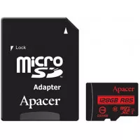 Карта памяти microSD128Gb Apacer Class 10 UHS-I R85 + SD adapter (AP128GMCSX10U5-RA)