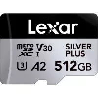 Карта памяти mocroSD 512Gb Lexar Professional Silver Plus UHS-I U3 V30 A2 Class 10 (LMSSIPL512G-BNANG)