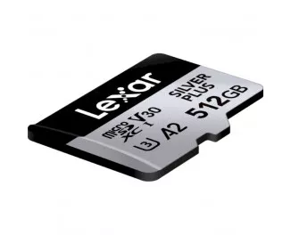 Карта памяти mocroSD 512Gb Lexar Professional Silver Plus UHS-I U3 V30 A2 Class 10 (LMSSIPL512G-BNANG)
