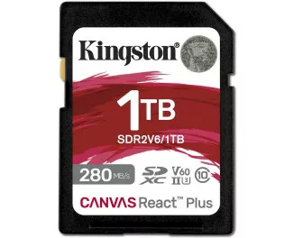 Карта памяти SD 1 TB Kingston Canvas React Plus C10 UHS-II U3 (SDR2V6/1TB)