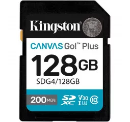 Карта пам'яті SD 128Gb Kingston Canvas Go! Plus class 10 A2 V30 UHS-1 U3 (SDG4/128GB)