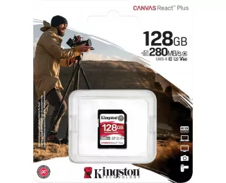 Карта пам'яті SD 128Gb Kingston Canvas React Plus C10 UHS-II U3 (SDR2V6/128GB)