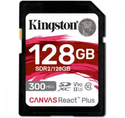 Карта пам'яті SD 128Gb Kingston Canvas React Plus class 10 UHS-II U3 (SDR2/128GB)