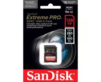 Карта памяти SD 128Gb SanDisk Extreme Pro V60 UHS-II (SDSDXEP-128G-GN4IN)