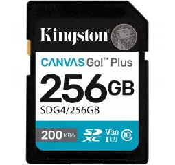 Карта пам'яті SD 256Gb Kingston Canvas Go! Plus class 10 A2 V30 UHS-1 U3 (SDG4/256GB)
