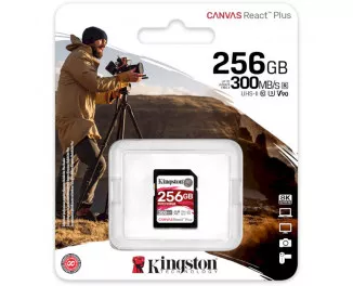 Карта пам'яті SD 256Gb Kingston Canvas React Plus class 10 UHS-II U3 (SDR2/256GB)