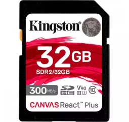 Карта пам'яті SD 32Gb Kingston Canvas React Plus class 10 UHS-II U3 (SDR2/32GB)