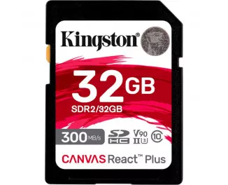 Карта пам'яті SD 32Gb Kingston Canvas React Plus class 10 UHS-II U3 (SDR2/32GB)