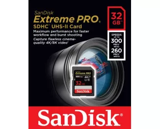 Карта памяти SD 32Gb SanDisk Extreme Pro class 10 V90 (SDSDXDK-032G-GN4IN)
