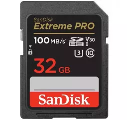 Карта памяти SD 32Gb SanDisk Extreme PRO UHS-I U3 V30 (SDSDXXO-032G-GN4IN)